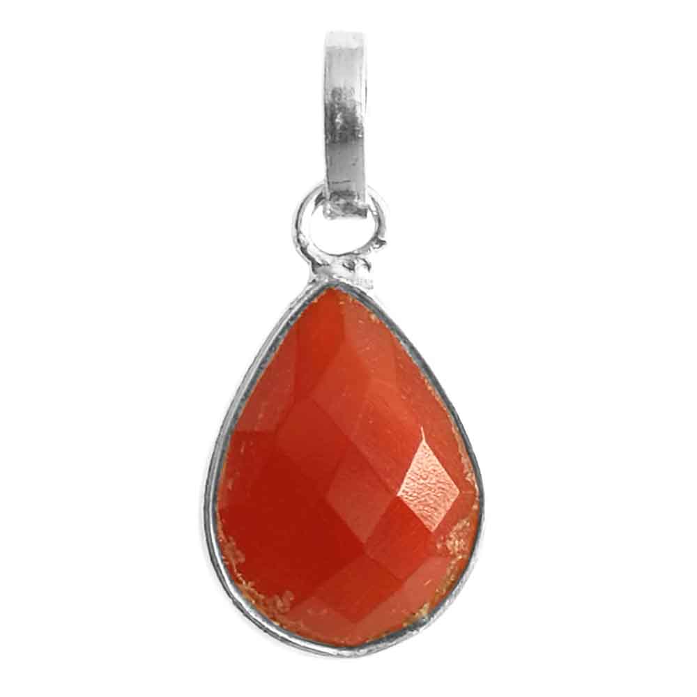 Carnelian sterling silver pendant