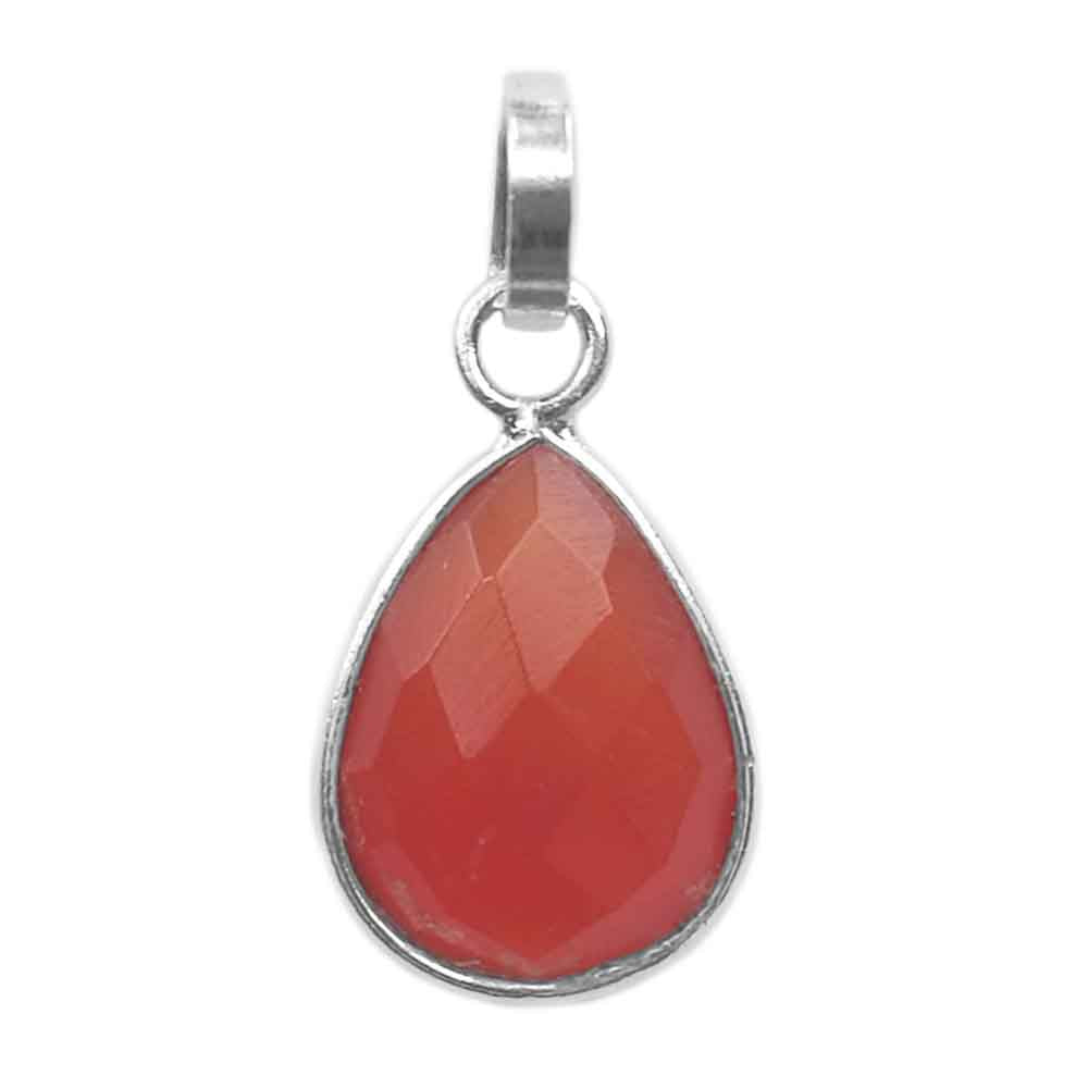 Carnelian sterling silver pendant