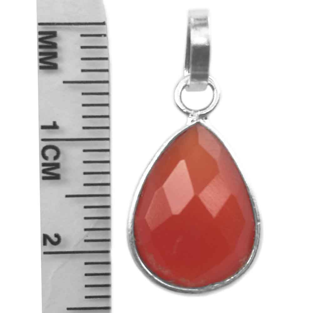 Carnelian sterling silver pendant