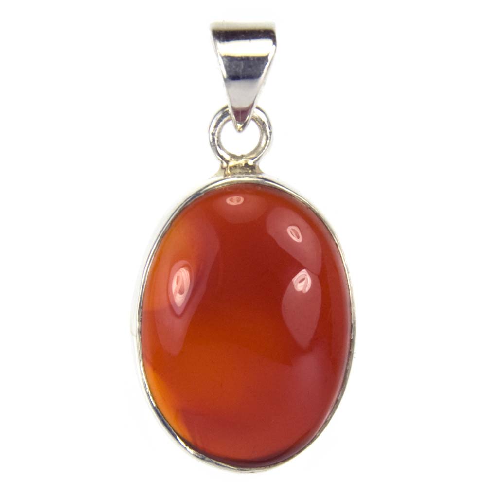 Carnelian sterling silver pendant