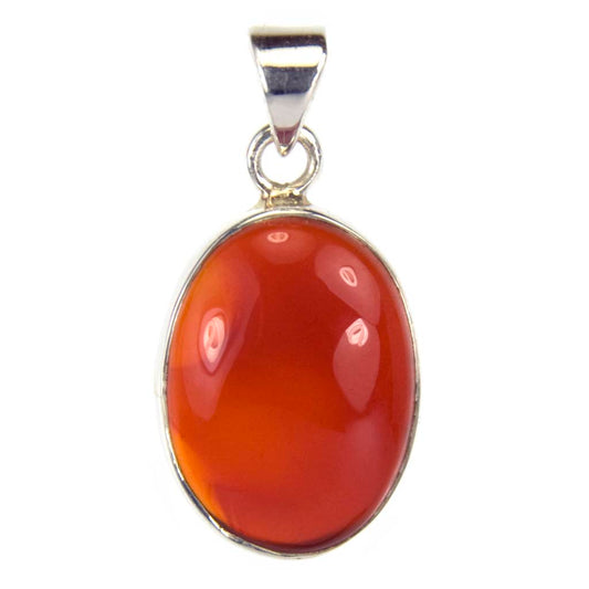 Carnelian sterling silver pendant