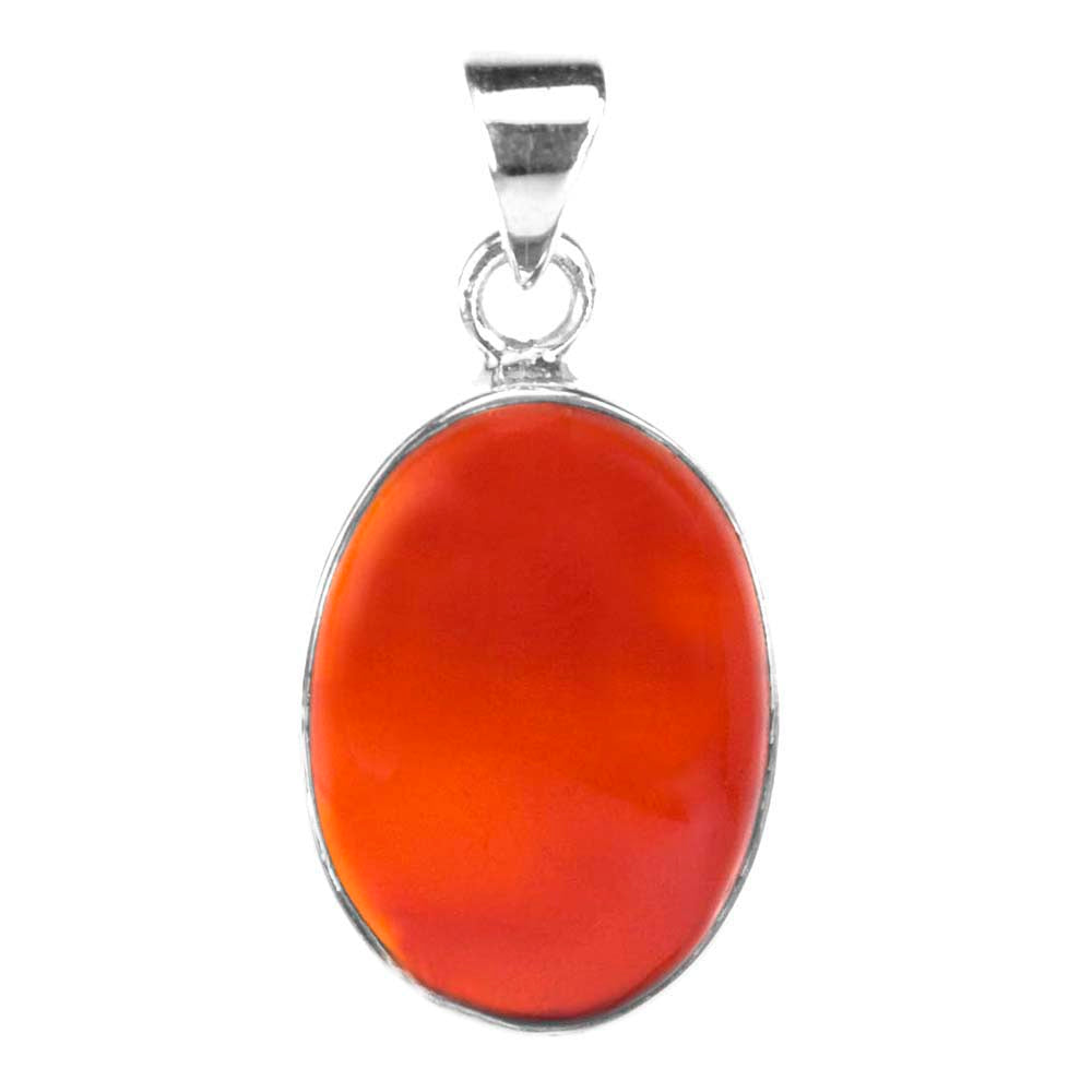 Carnelian sterling silver pendant