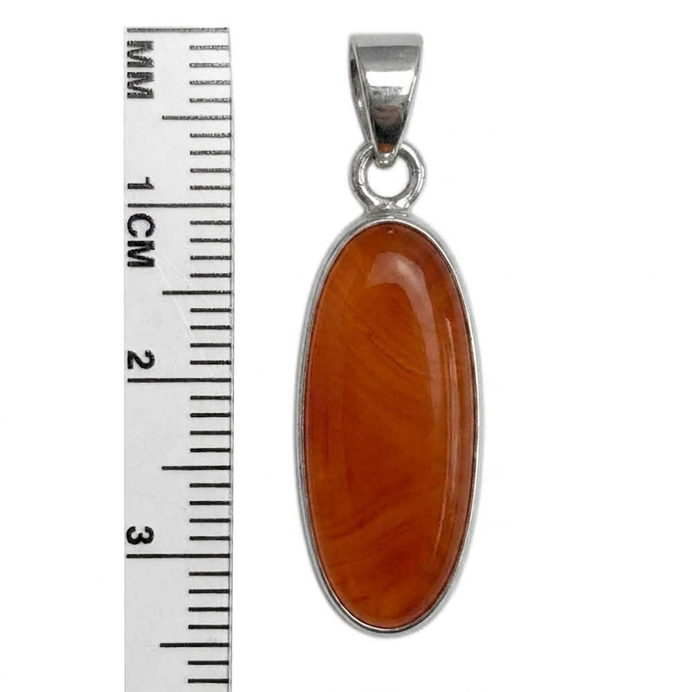 Carnelian pendant in sterling silver 925