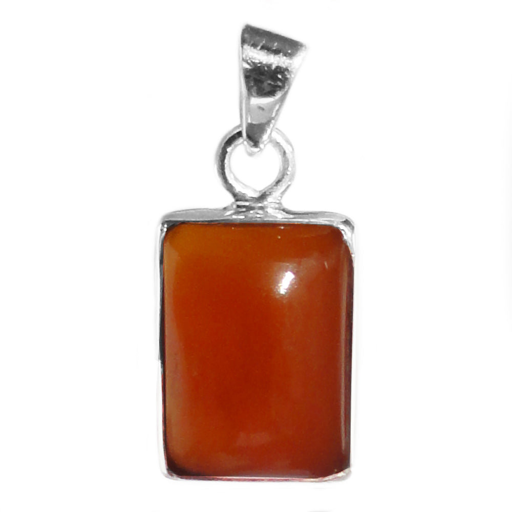 Carnelian sterling silver pendant