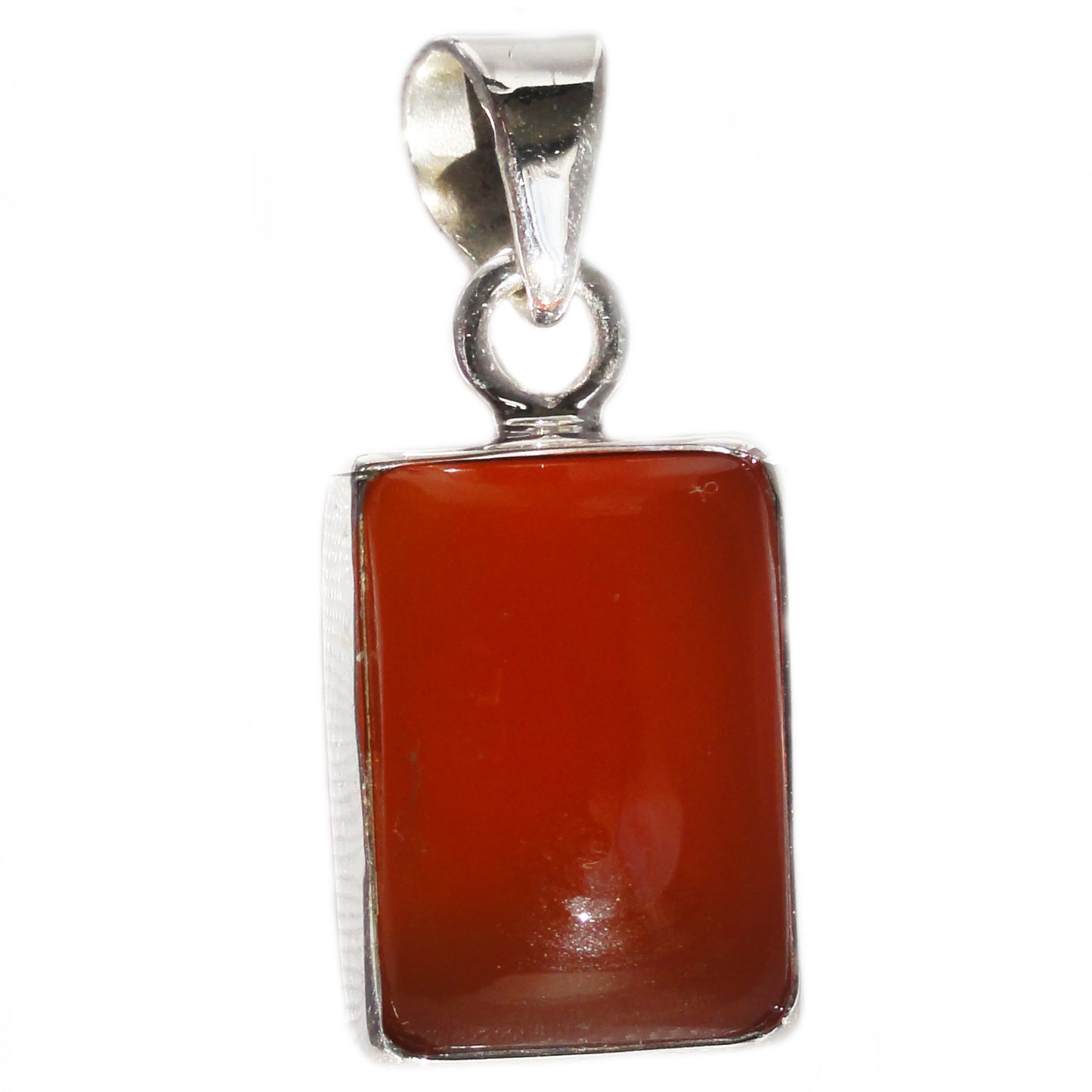 Carnelian sterling silver pendant