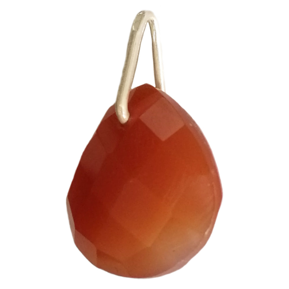 Carnelian sterling silver pendant