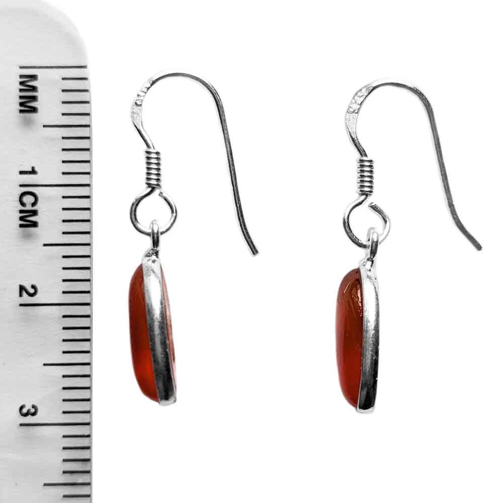 Boucles d’oreilles cornaline en argent massif 925