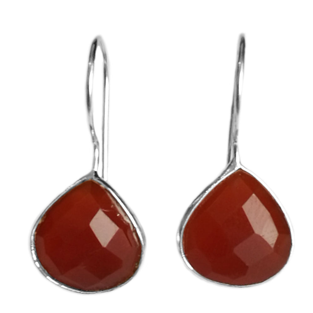 Carnelian sterling silver earrings