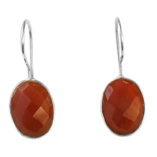 Carnelian sterling silver earrings