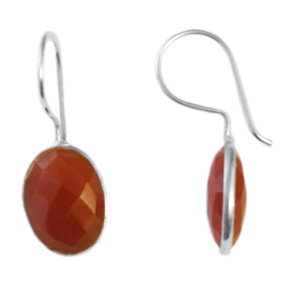 Carnelian sterling silver earrings