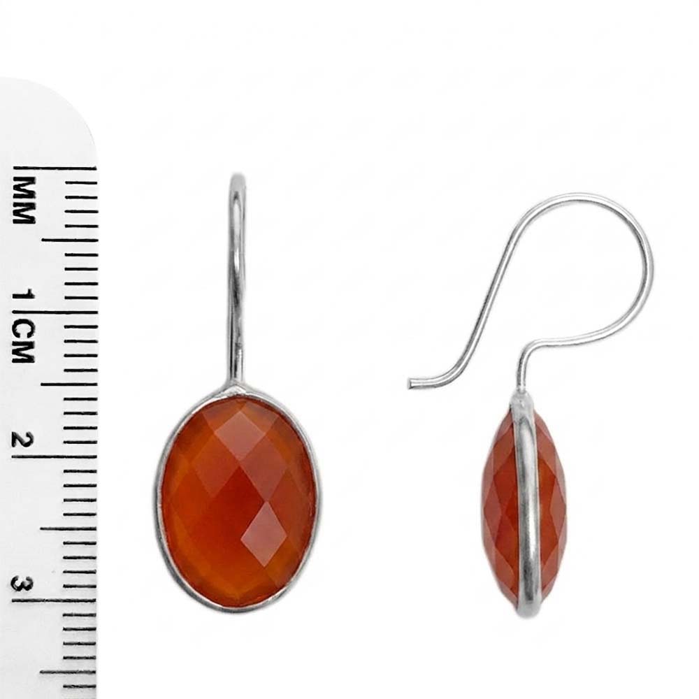 Carnelian sterling silver earrings