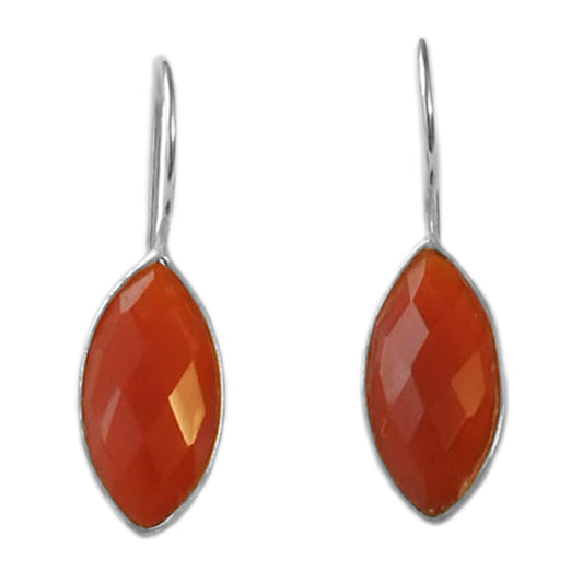 Carnelian sterling silver earrings