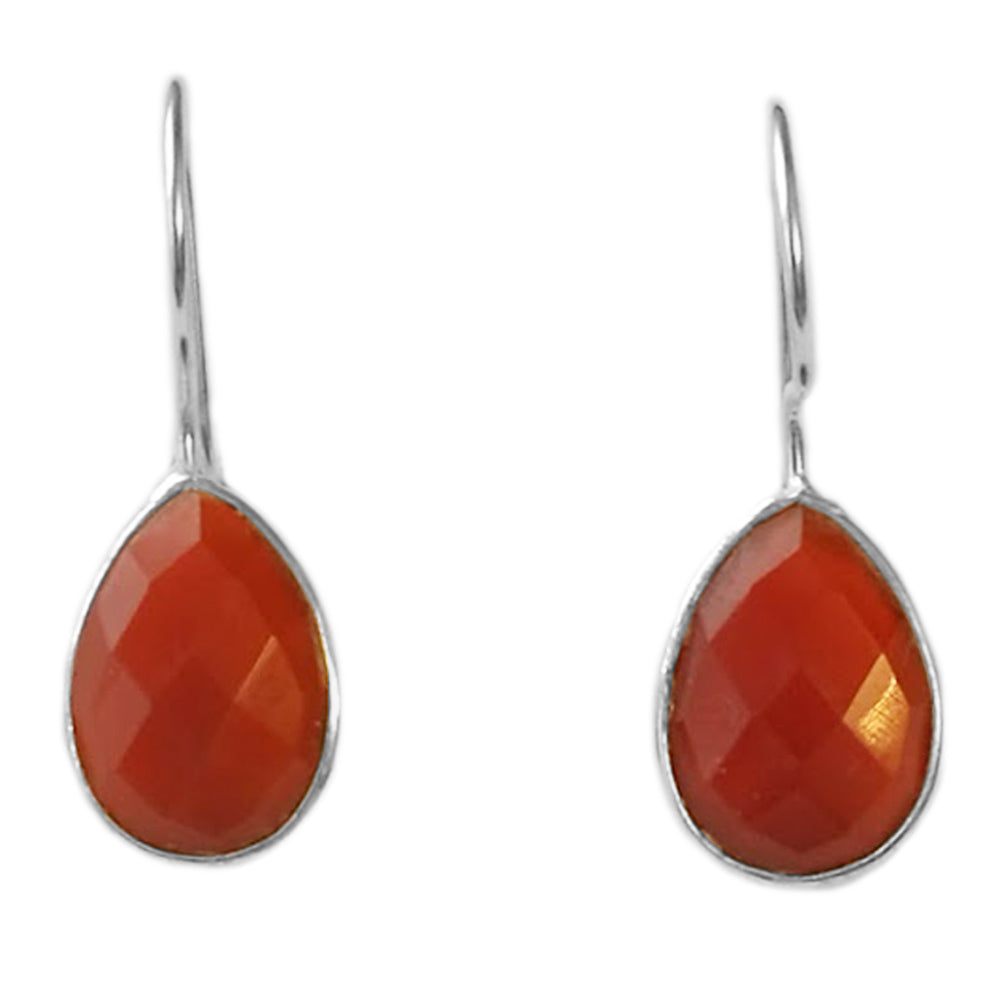 Carnelian sterling silver earrings