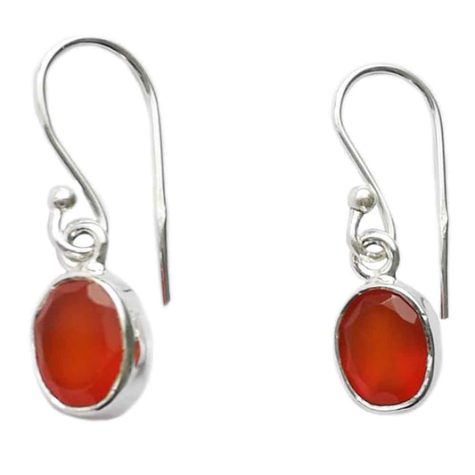 Boucles d’oreilles cornaline en argent massif 925