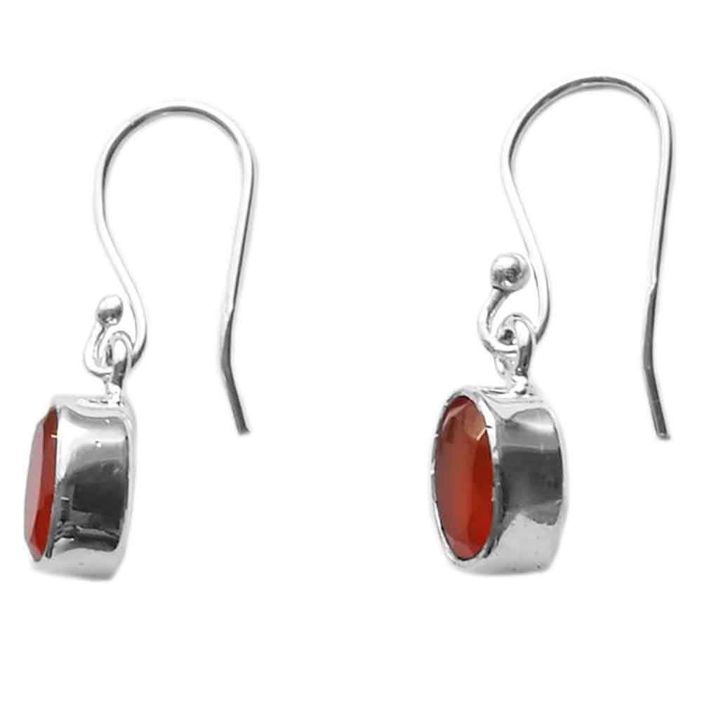 Boucles d’oreilles cornaline en argent massif 925