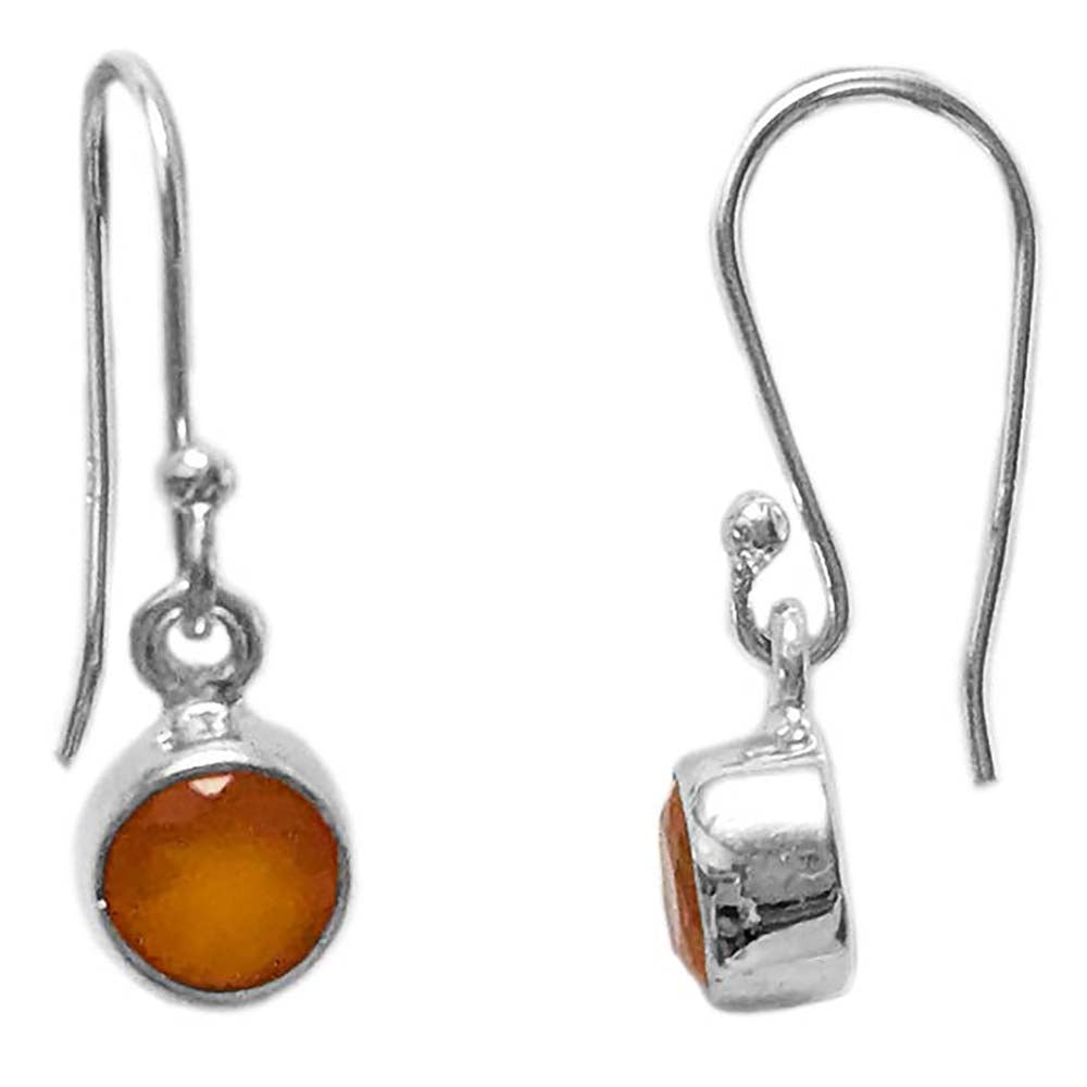 Boucles d’oreilles pendantes cornaline en argent massif 925