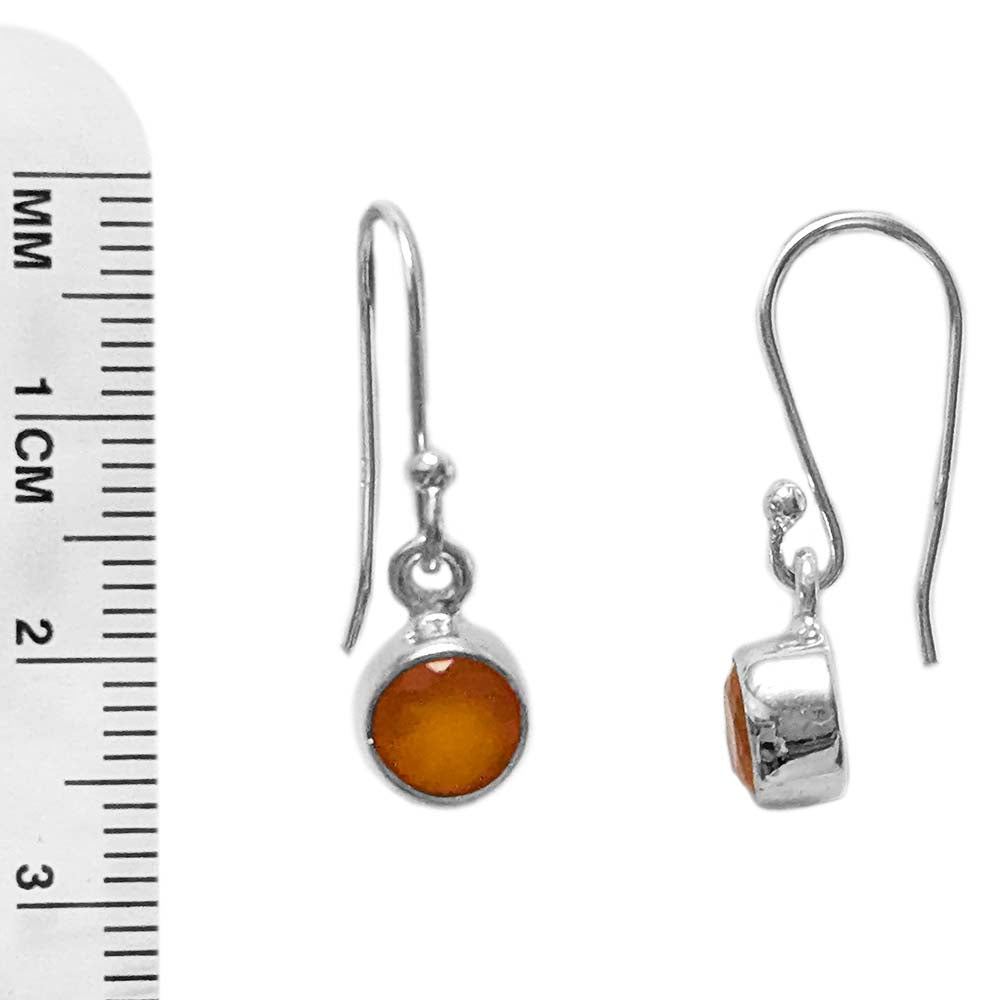 Boucles d’oreilles pendantes cornaline en argent massif 925