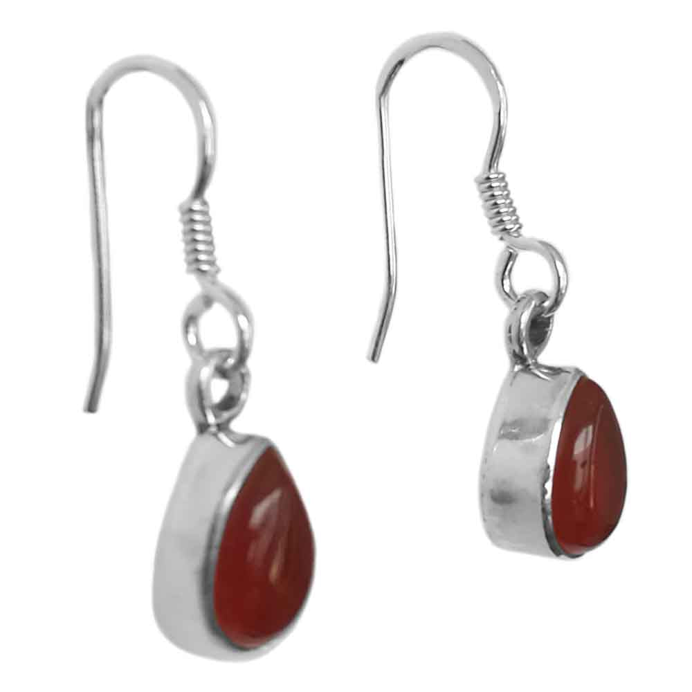 Boucles d’oreilles cornaline en argent massif 925