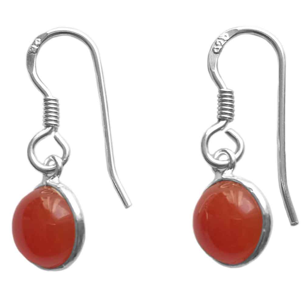 Boucles d’oreilles cornaline en argent massif 925