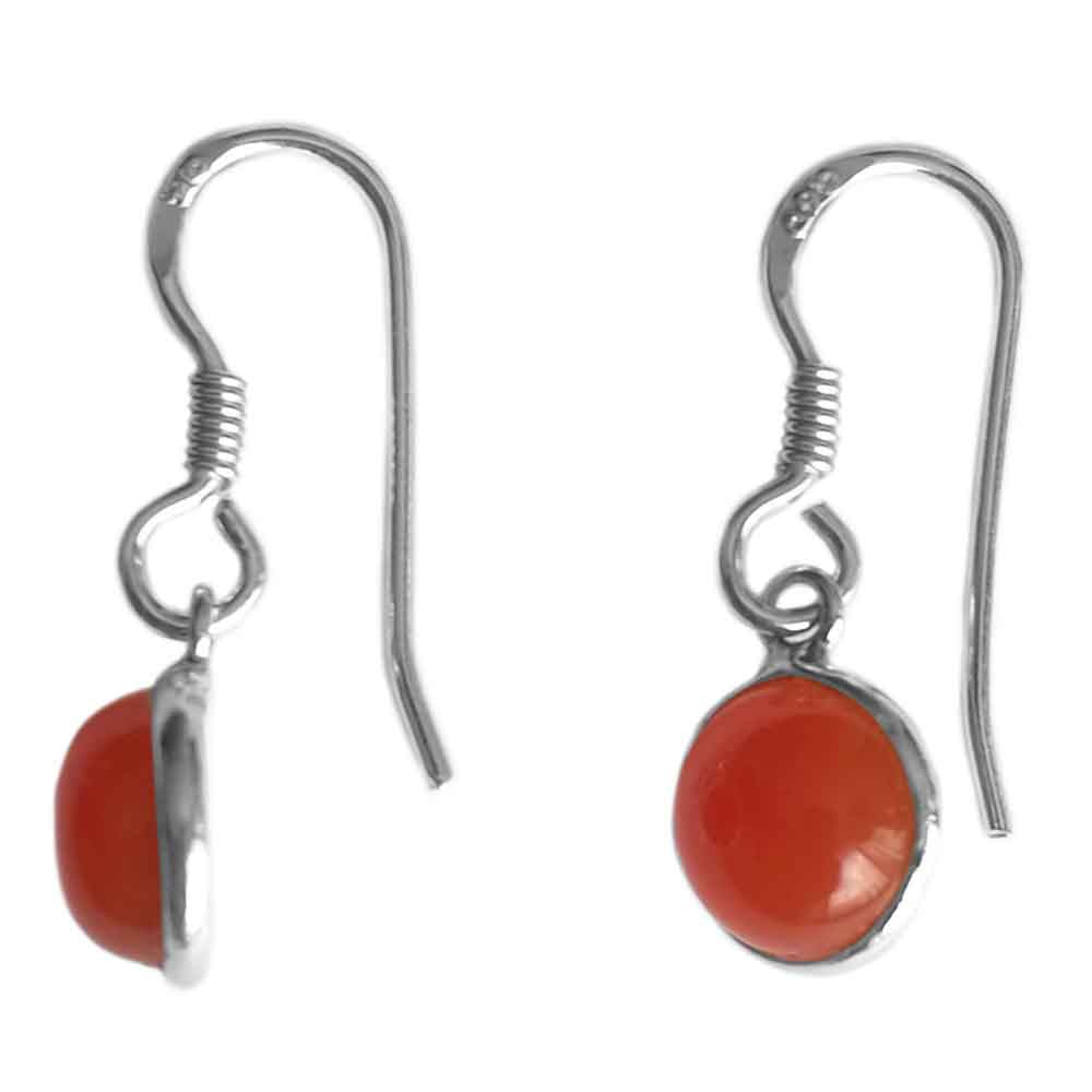 Carnelian sterling silver earrings