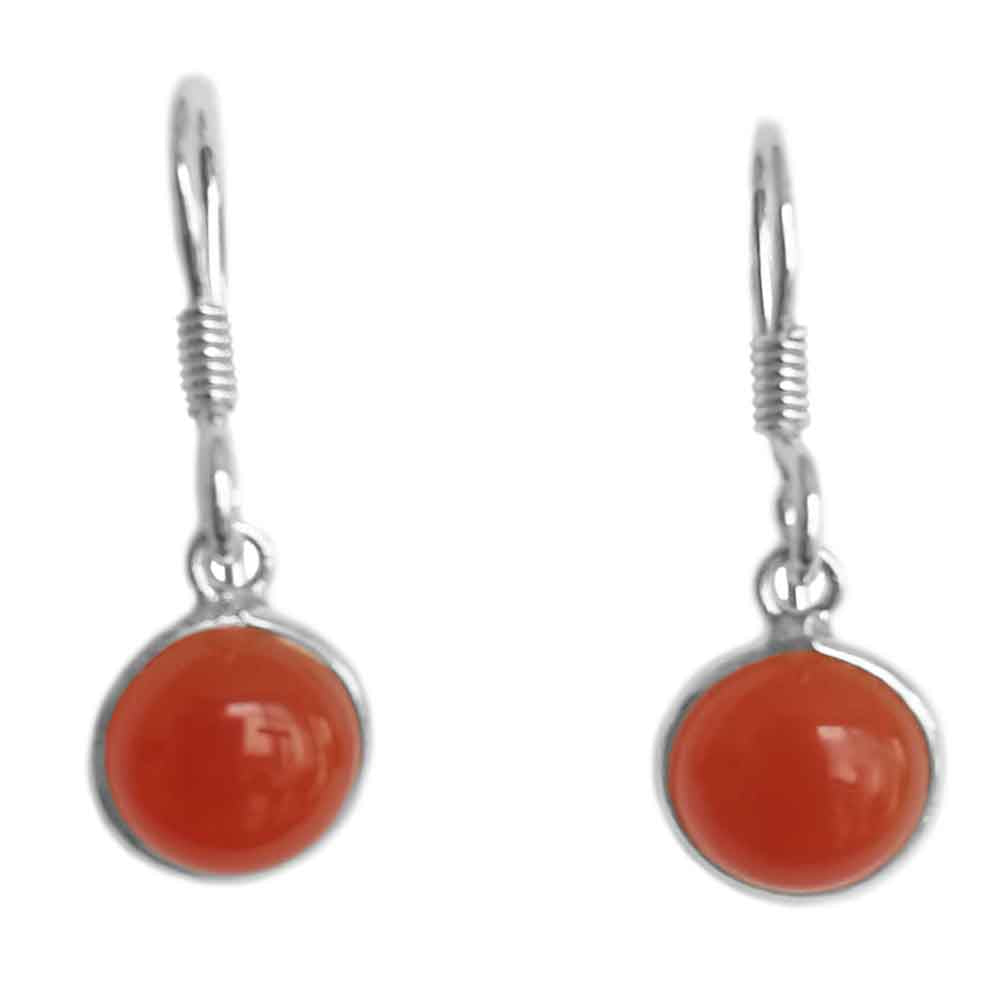 Carnelian sterling silver earrings