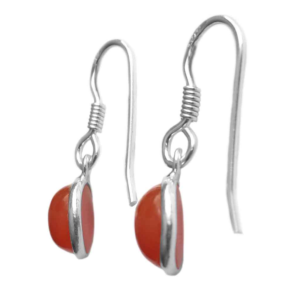 Boucles d’oreilles cornaline en argent massif 925