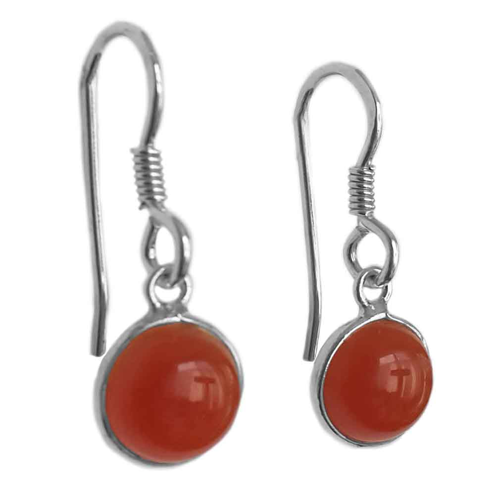 Carnelian sterling silver earrings