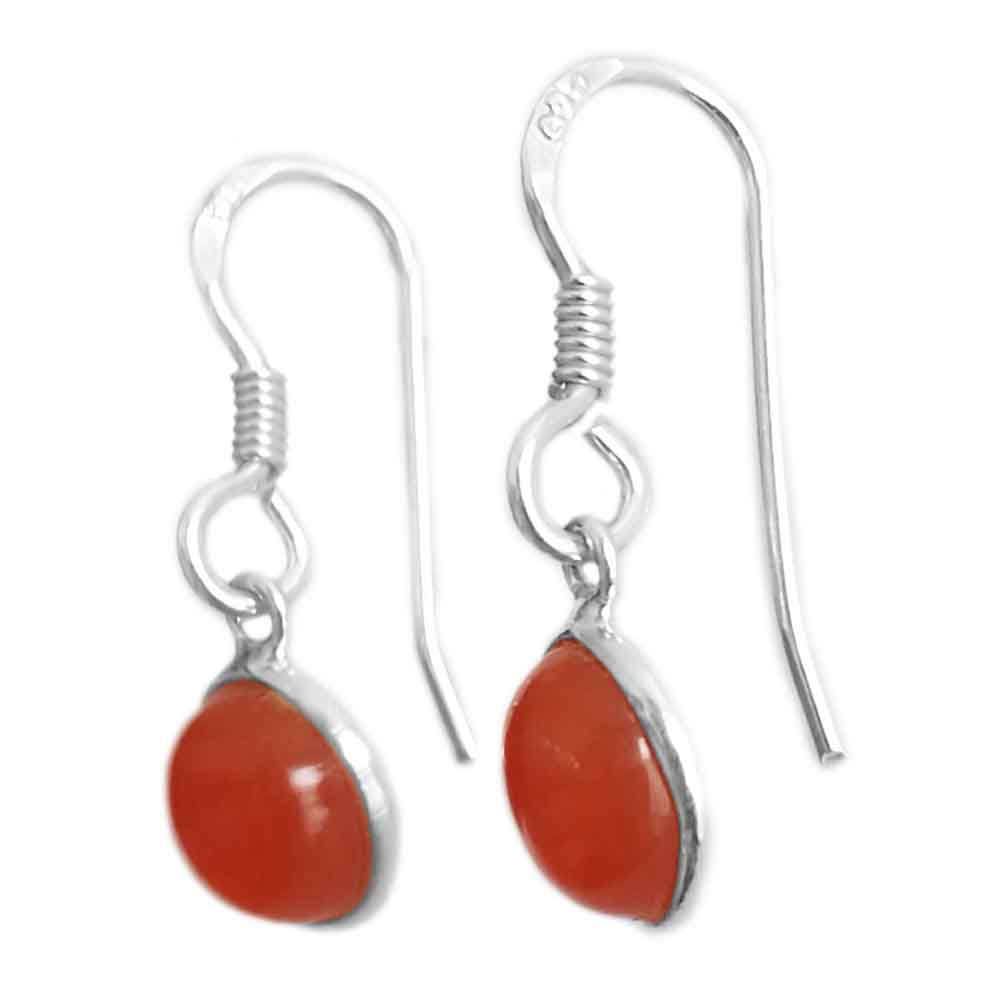 Boucles d’oreilles cornaline en argent massif 925