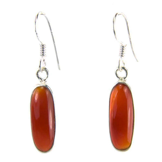 Carnelian sterling silver drop earrings