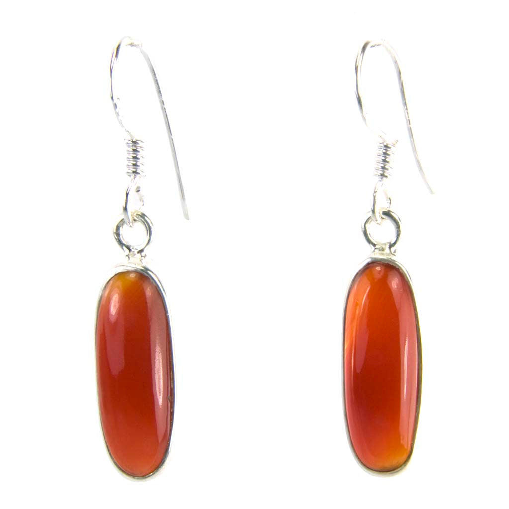 Carnelian sterling silver drop earrings