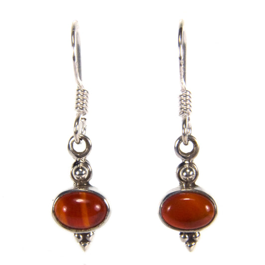 Carnelian sterling silver earrings