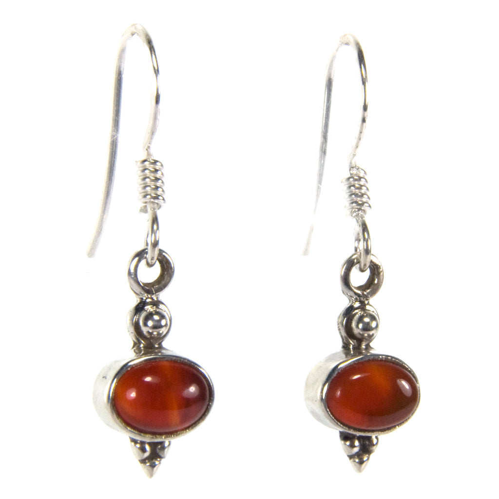 Carnelian sterling silver earrings