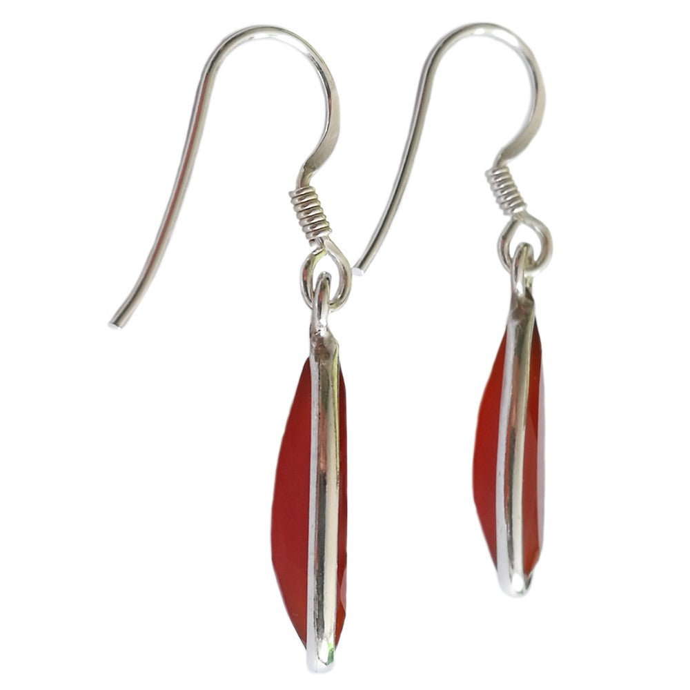 Boucles d’oreilles cornaline en argent massif 925