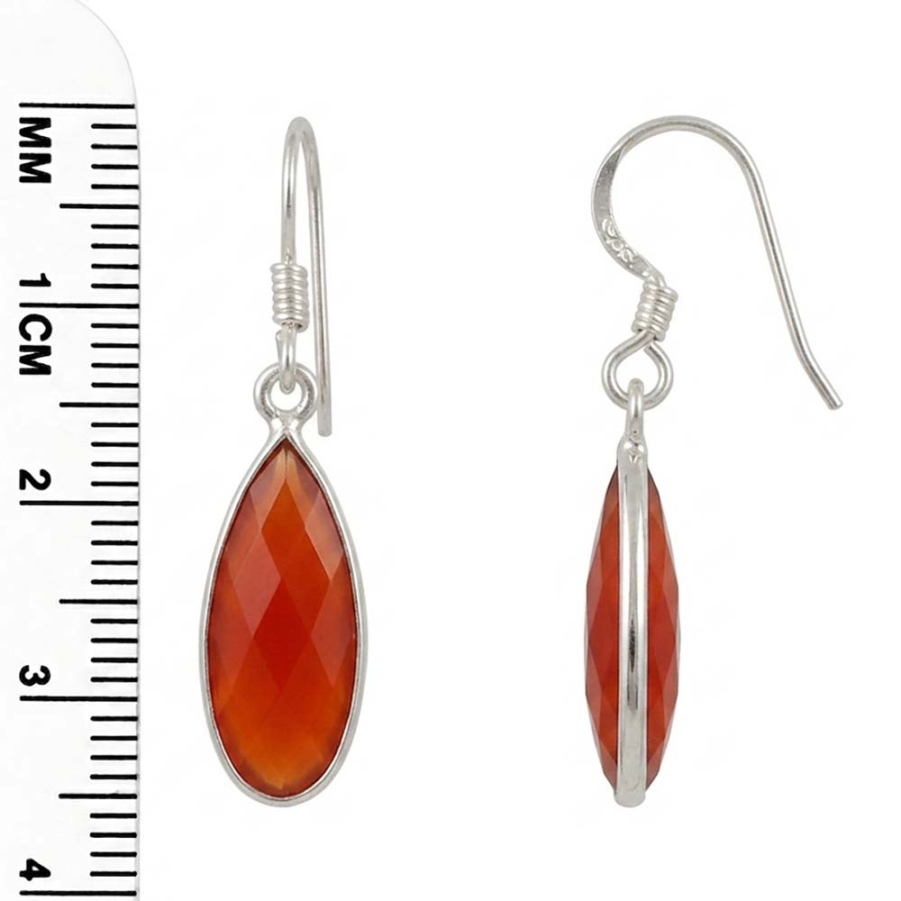 Carnelian sterling silver drop earrings