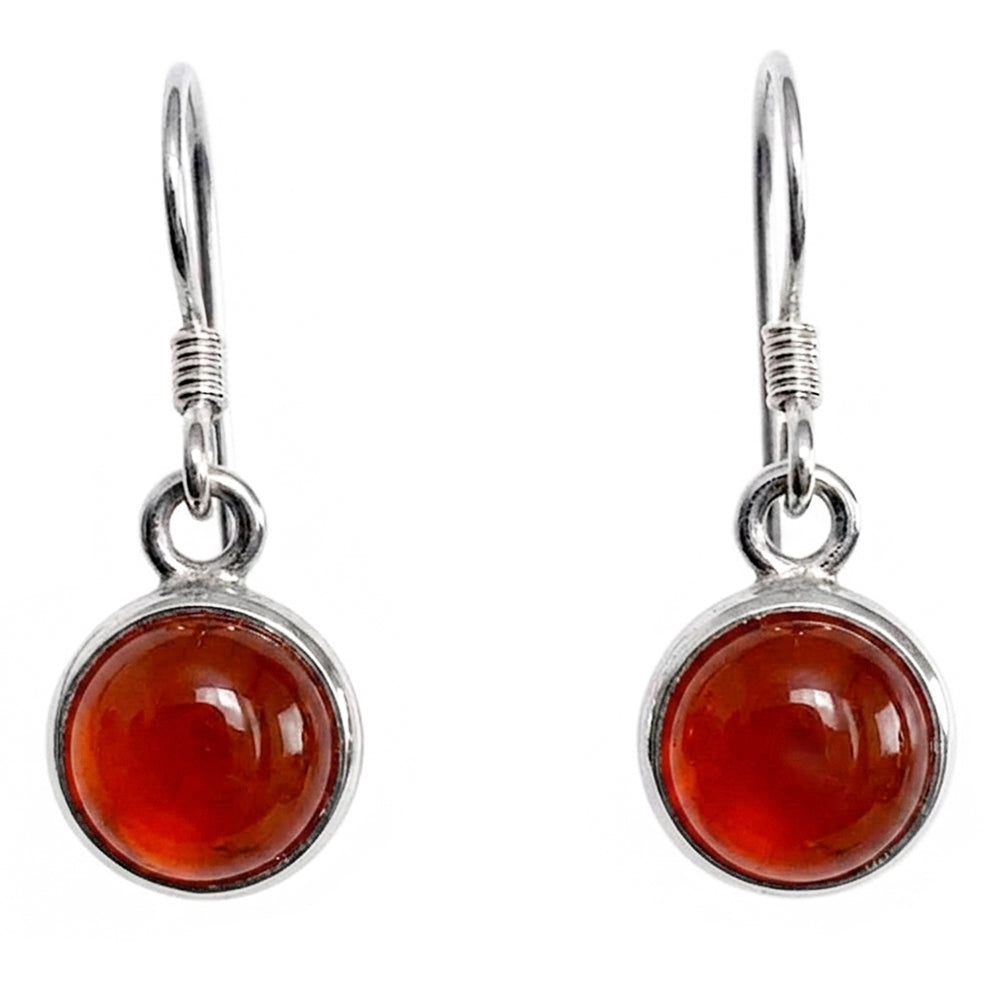 Carnelian sterling silver earrings