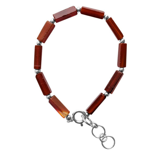 Bracelet cornaline en argent massif 925