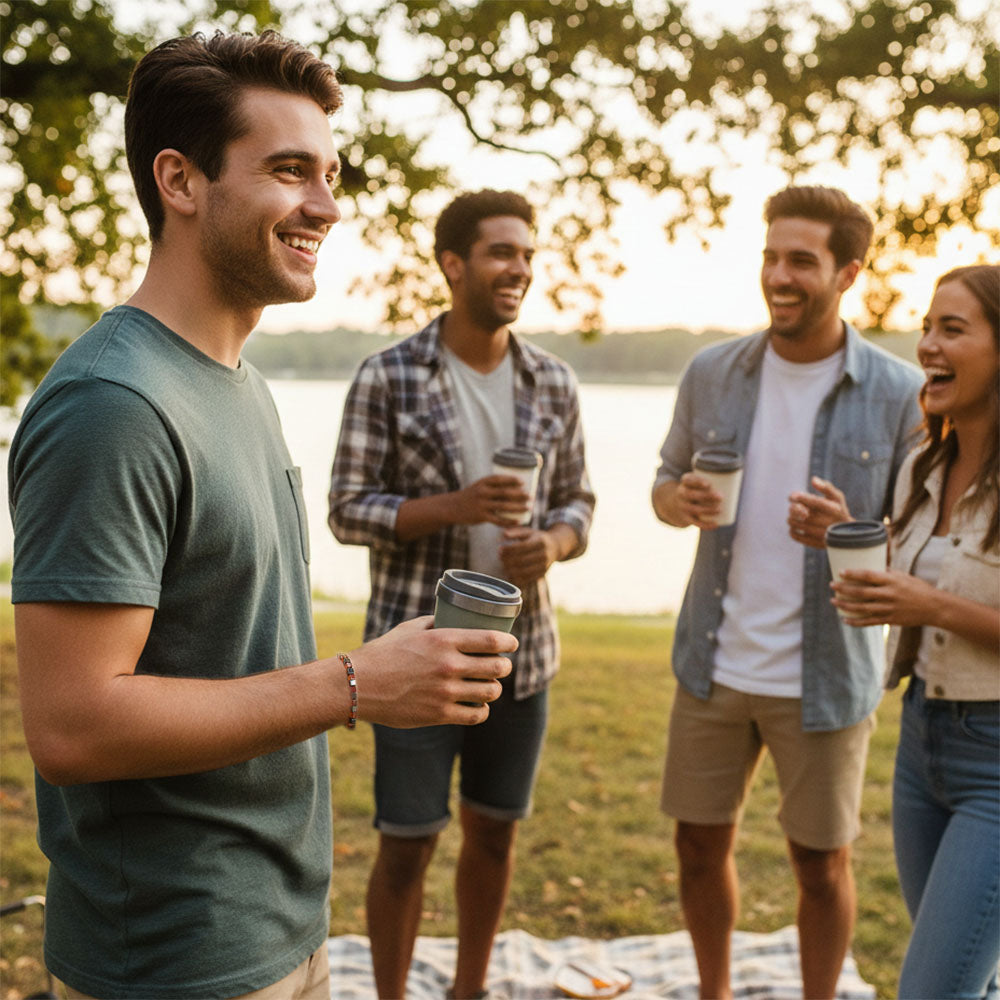 Bracelet cornaline et hématite en argent massif 925