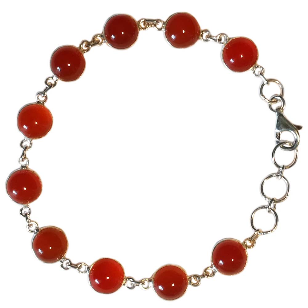 Carnelian bracelet in sterling silver 925