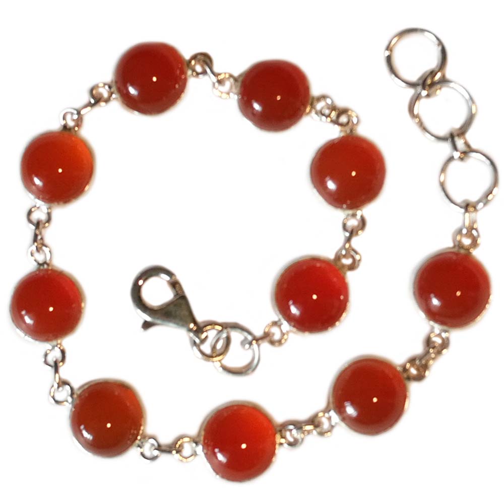 Carnelian bracelet in sterling silver 925