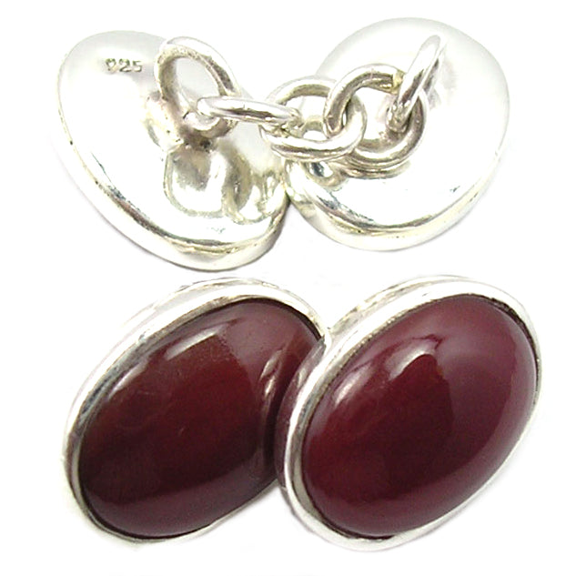 Carnelian cufflinks in sterling silver 925