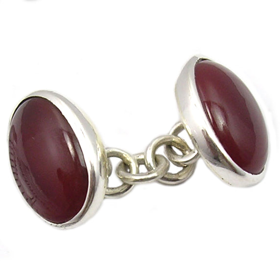 Carnelian cufflinks in sterling silver 925