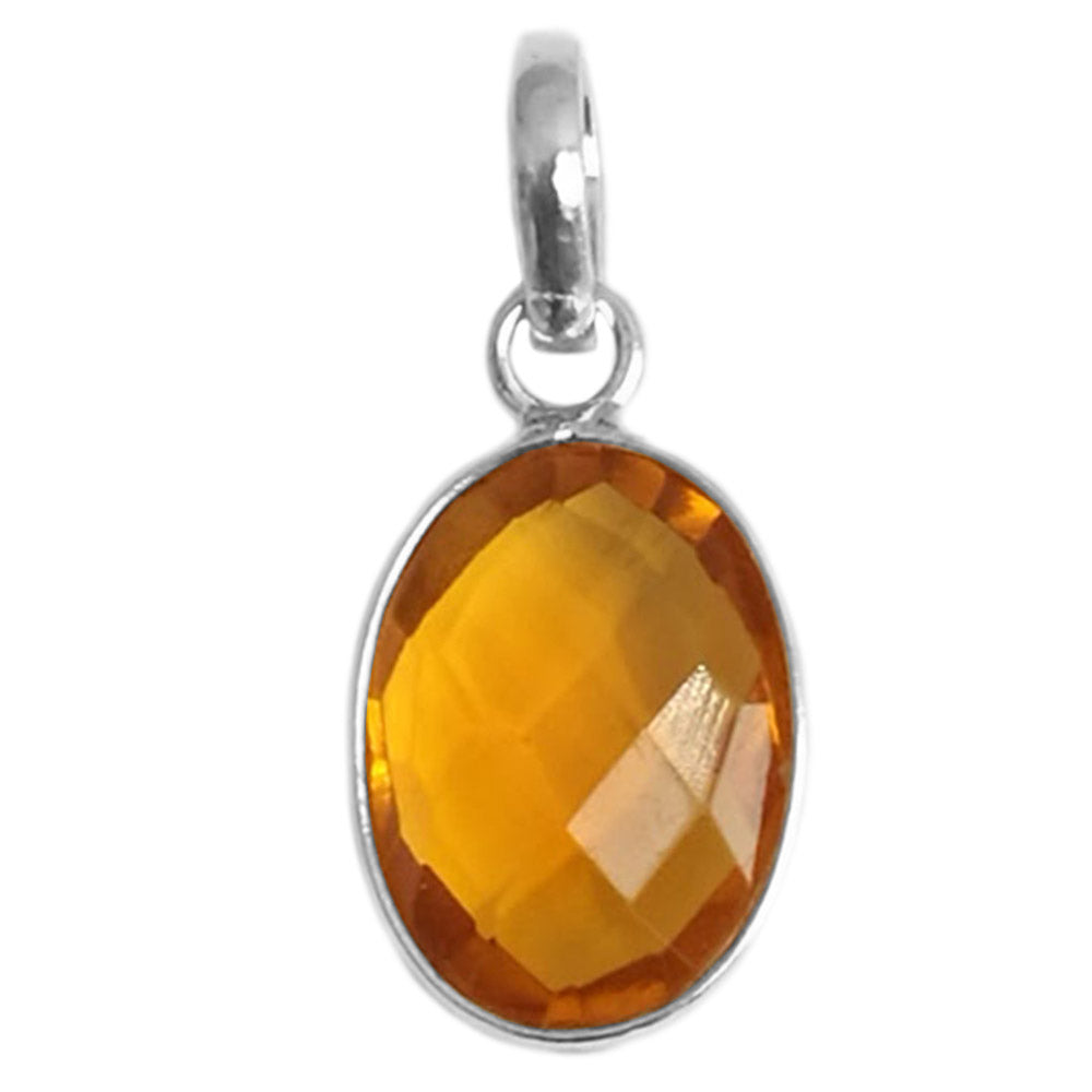 Pendentif citrine en argent massif 925