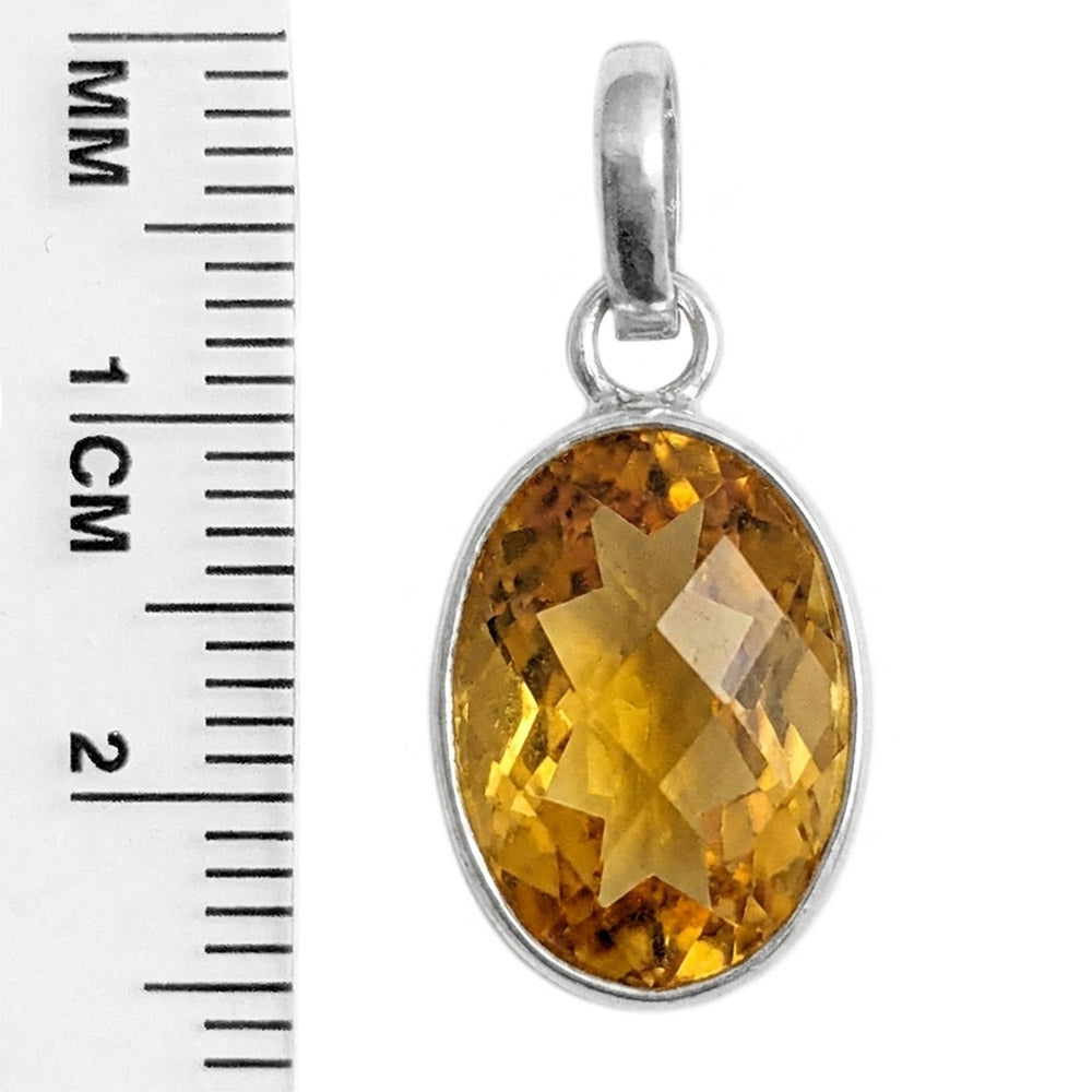 Pendentif citrine en argent massif 925