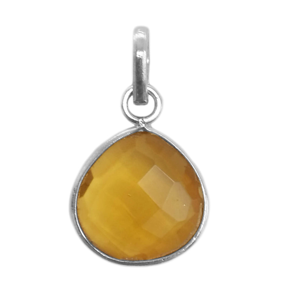 Pendentif citrine en argent massif 925