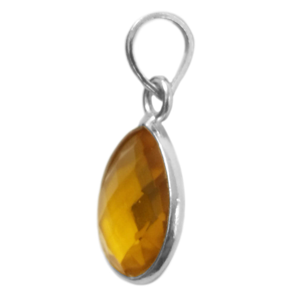 Pendentif citrine en argent massif 925