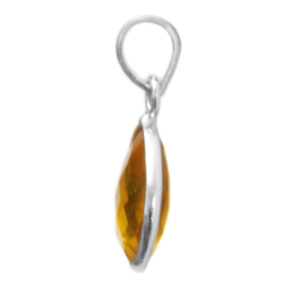 Pendentif citrine en argent massif 925