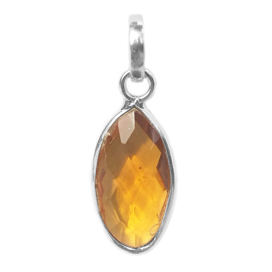 Pendentif citrine en argent massif 925