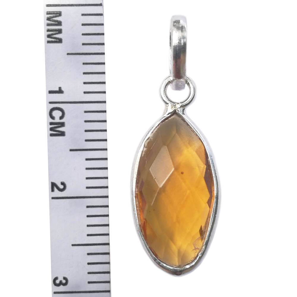 Pendentif citrine en argent massif 925