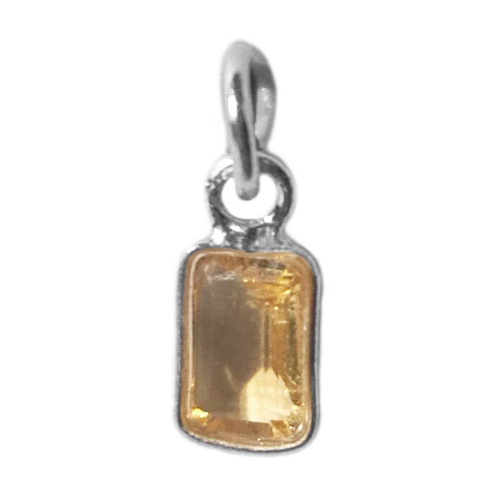 Pendentif citrine en argent massif 925