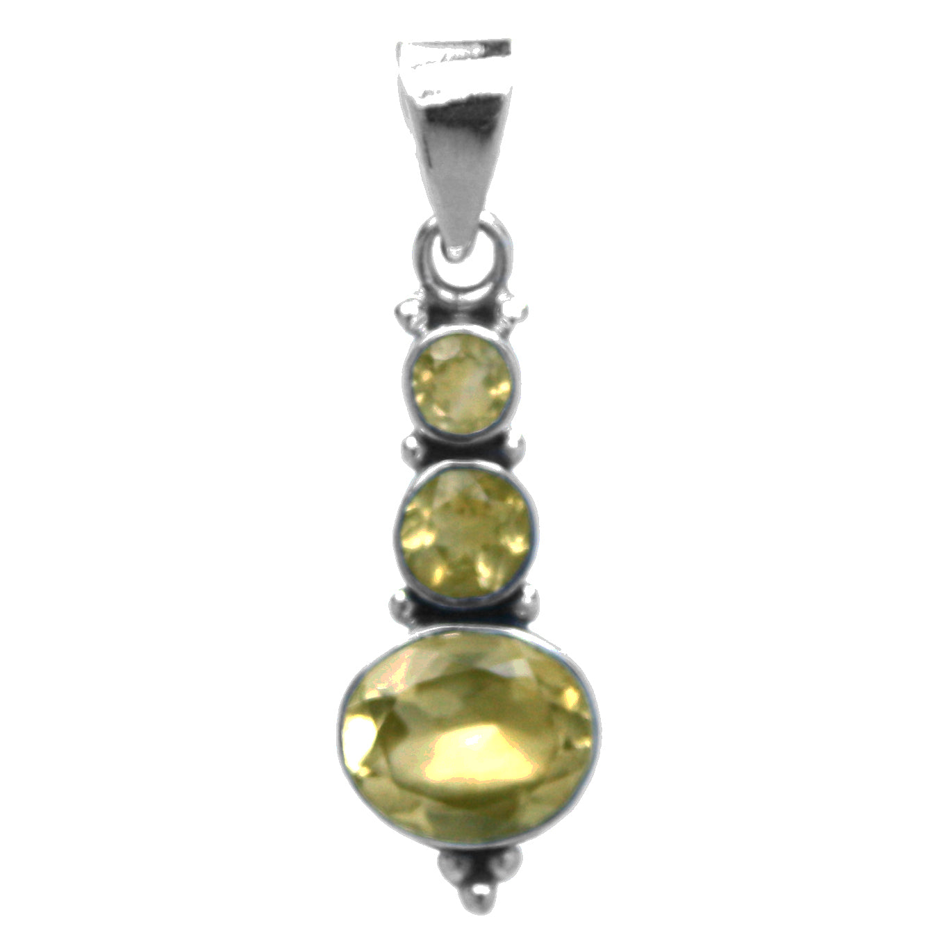 Pendentif citrine en argent massif 925